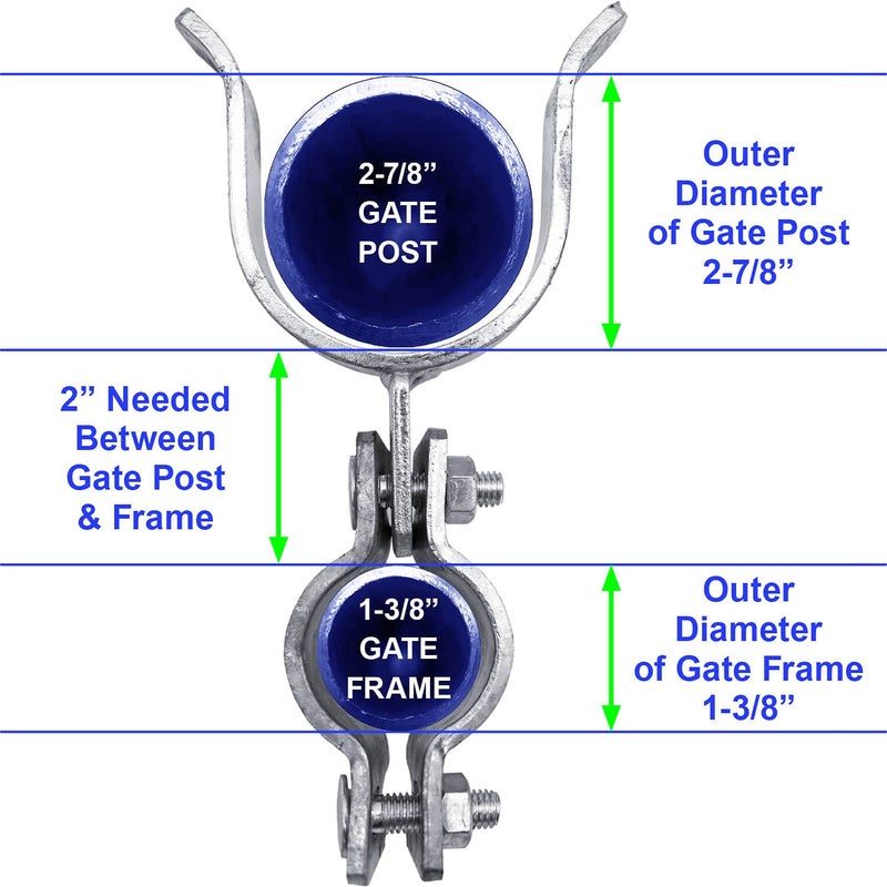 Jake Sales 1-3/8" x 2-7/8" Chain Link Fence Gate Fork Latch - Fence Gate Latch - Galvanized Fence Gate Latch with Hole for Padlock - Image 3